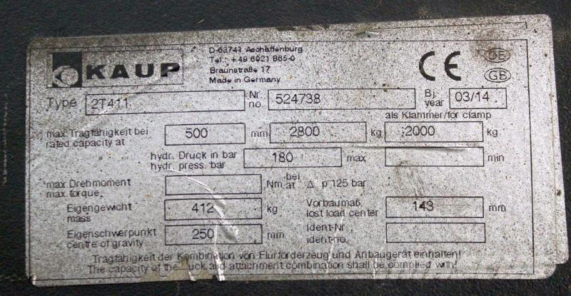 Kaup 2T411 기타 어태치먼트 및 부속품