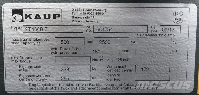 Kaup 2T466BIZ 기타 어태치먼트 및 부속품