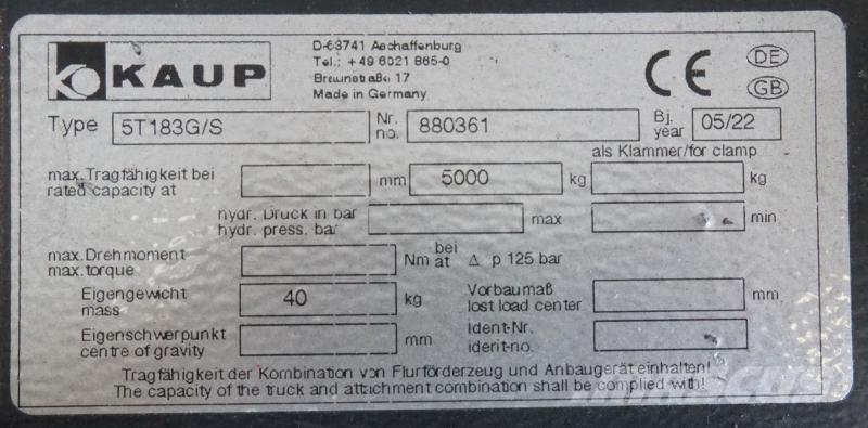 Kaup 5T183G/S 기타 어태치먼트 및 부속품