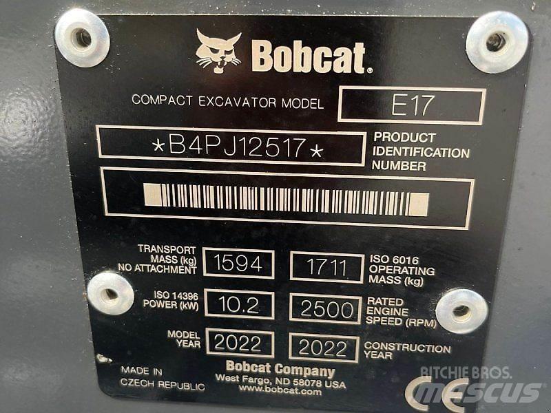 Bobcat E17 소형 굴삭기 7톤 미만