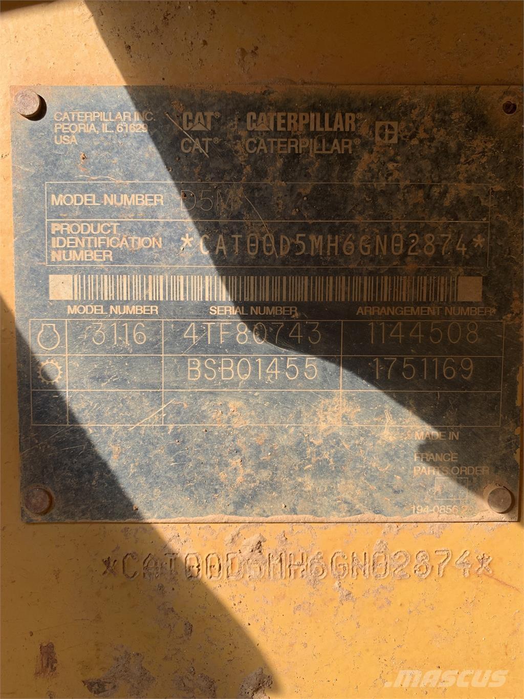 CAT D5M 건설 장비 - 기타