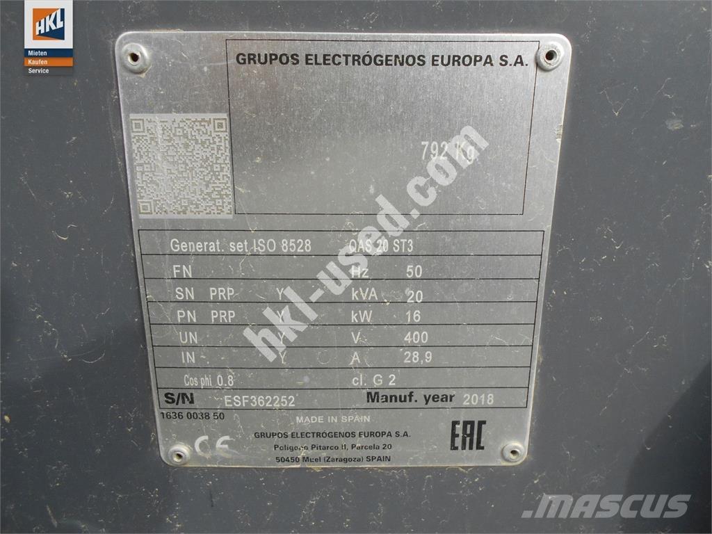 Atlas Copco QAS 20 기타 발전기