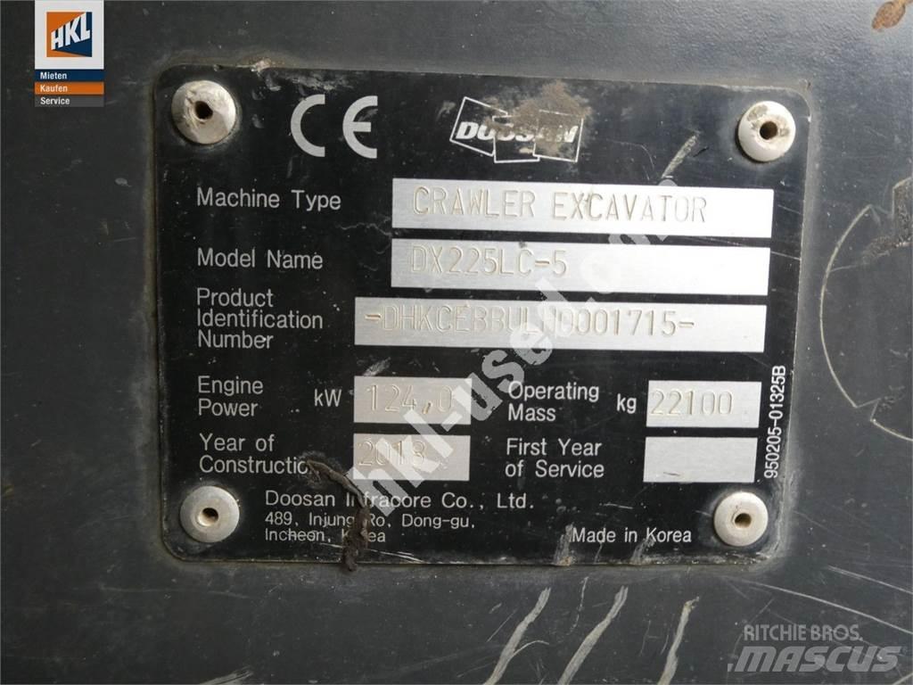Doosan DX 225 LC-5 대형 굴삭기 29톤 이상