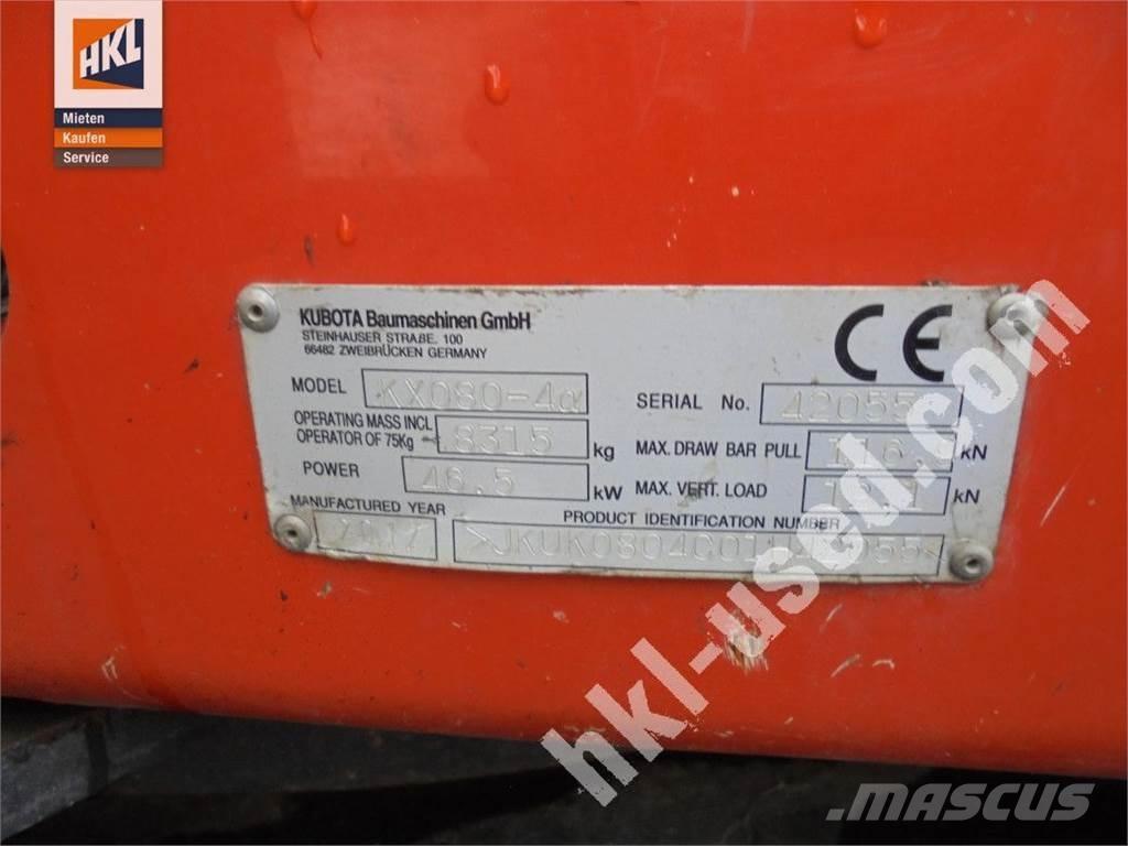 Kubota KX 080-4 소형 굴삭기 7톤 미만
