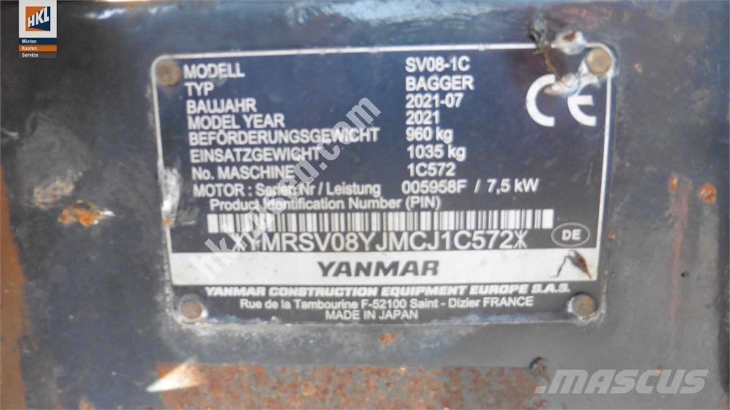 Yanmar SV 08-1C 소형 굴삭기 7톤 미만