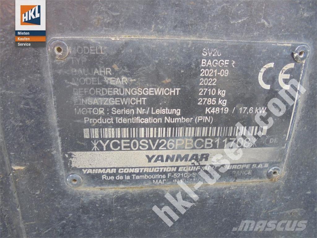 Yanmar SV 26 소형 굴삭기 7톤 미만