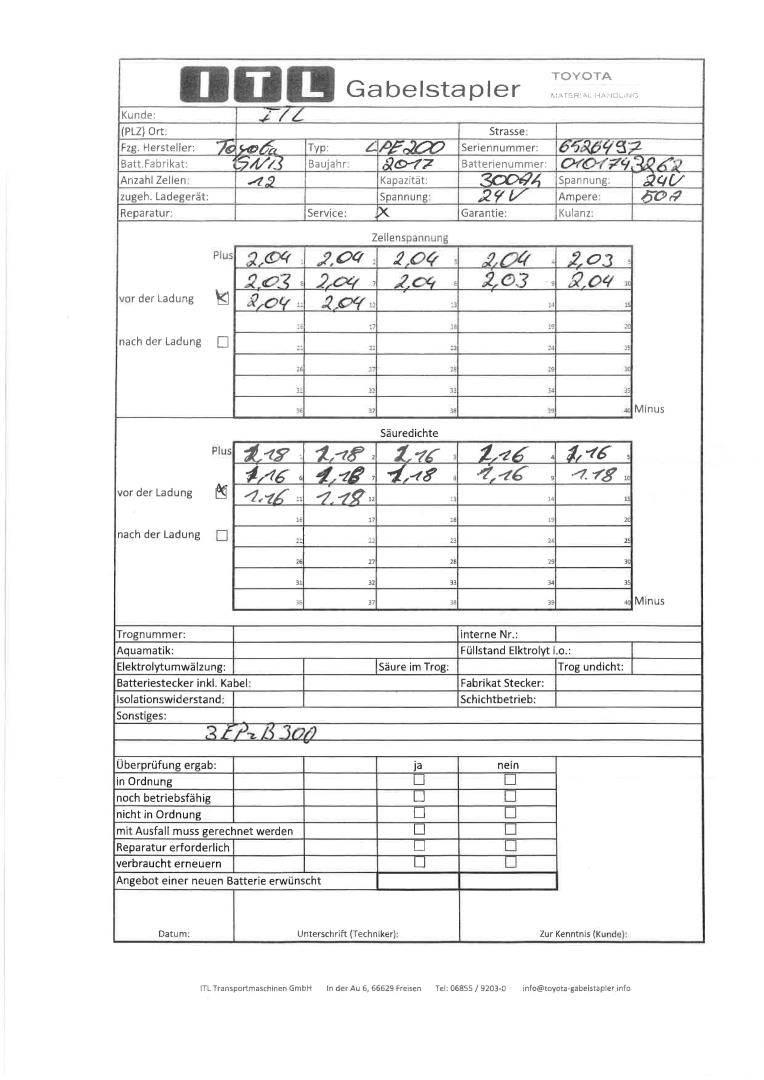 Toyota LPE200 경량 리프터