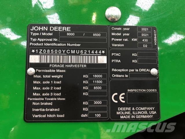 John Deere 8500 목초 수확기