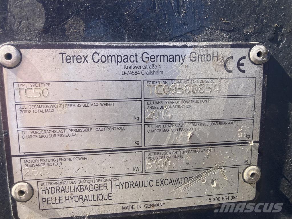 Terex TC50 소형 굴삭기 7톤 미만