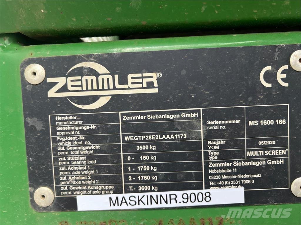 Zemmler MS1600 분류 장비 -> 폐기물 분류 장비