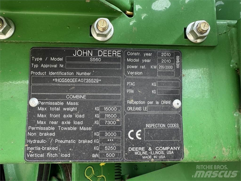 John Deere S560 콤바인 수확기