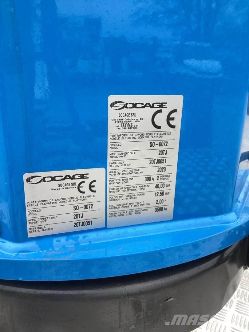 Socage 20TJ-Speed 트럭 탑재 고소작업대