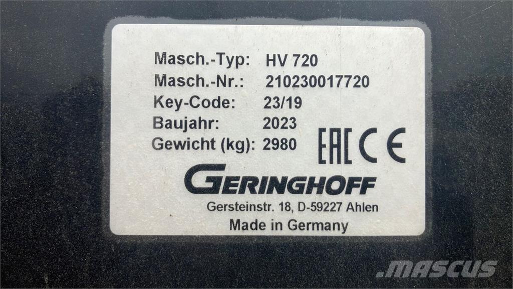 Geringhoff HV 720 콤바인 수확기 부속품