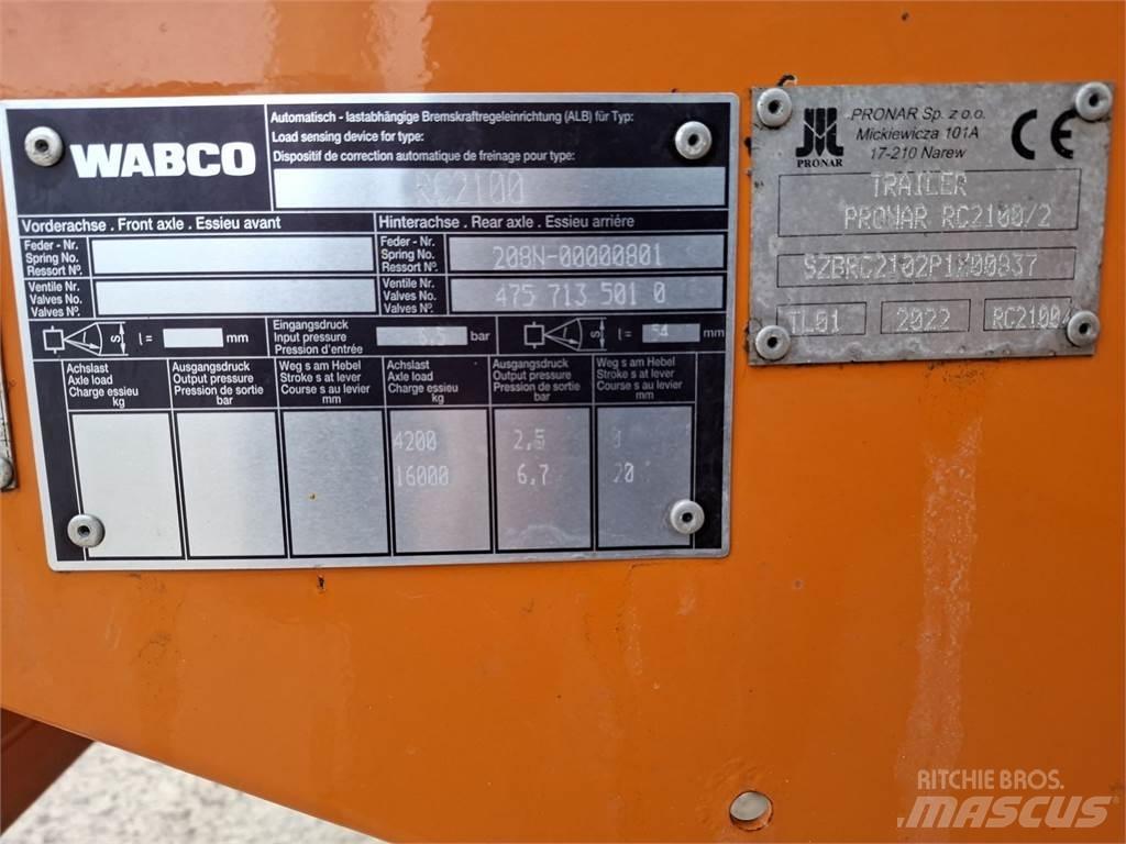 Pronar RC 2100 - 2 기타 트레일러