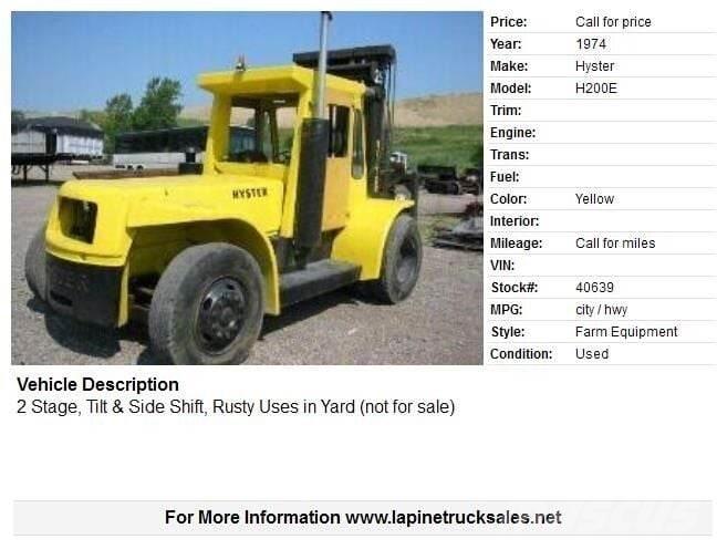 Hyster H200E 그 외 지게차