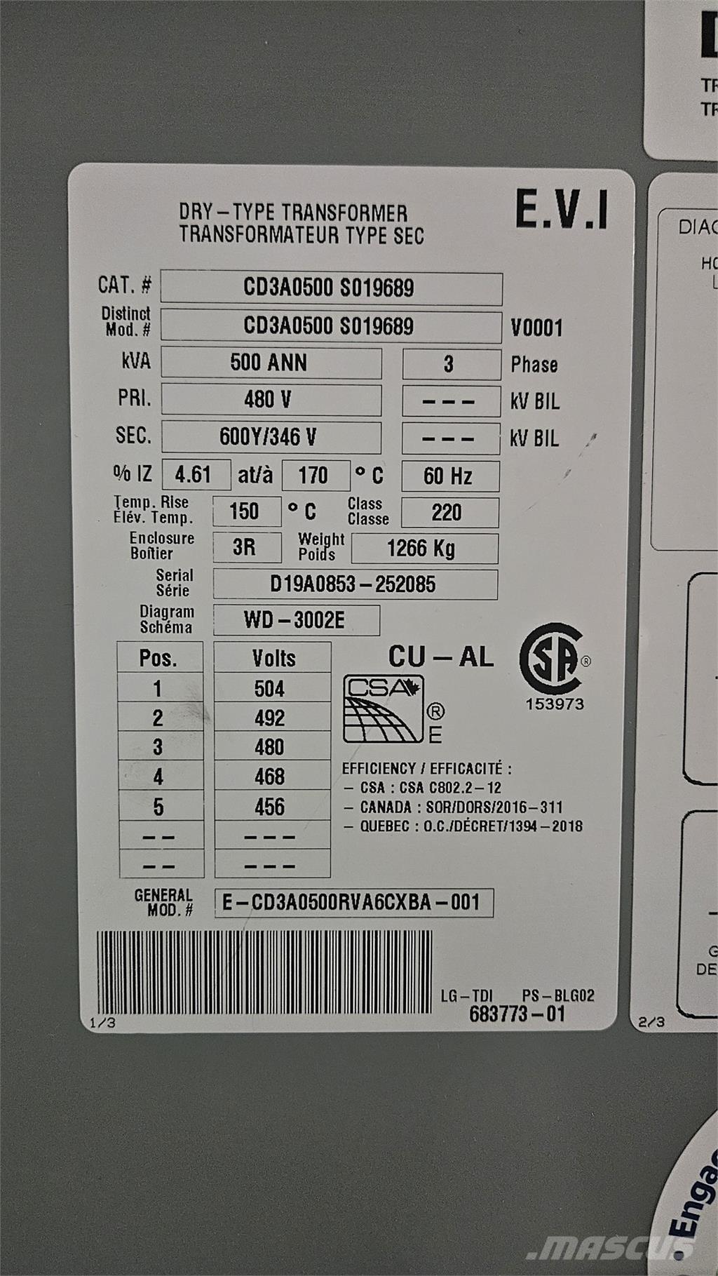 Delta CD3A0500S019689 건설 장비 - 기타