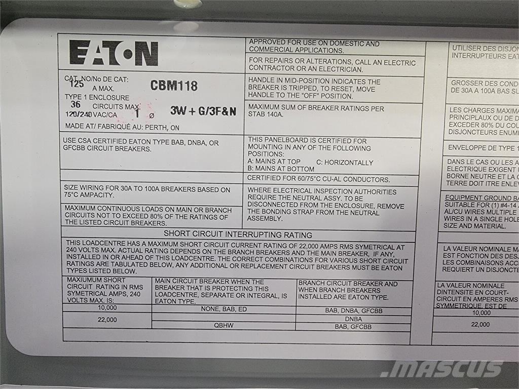 Eaton CBM118 건설 장비 - 기타