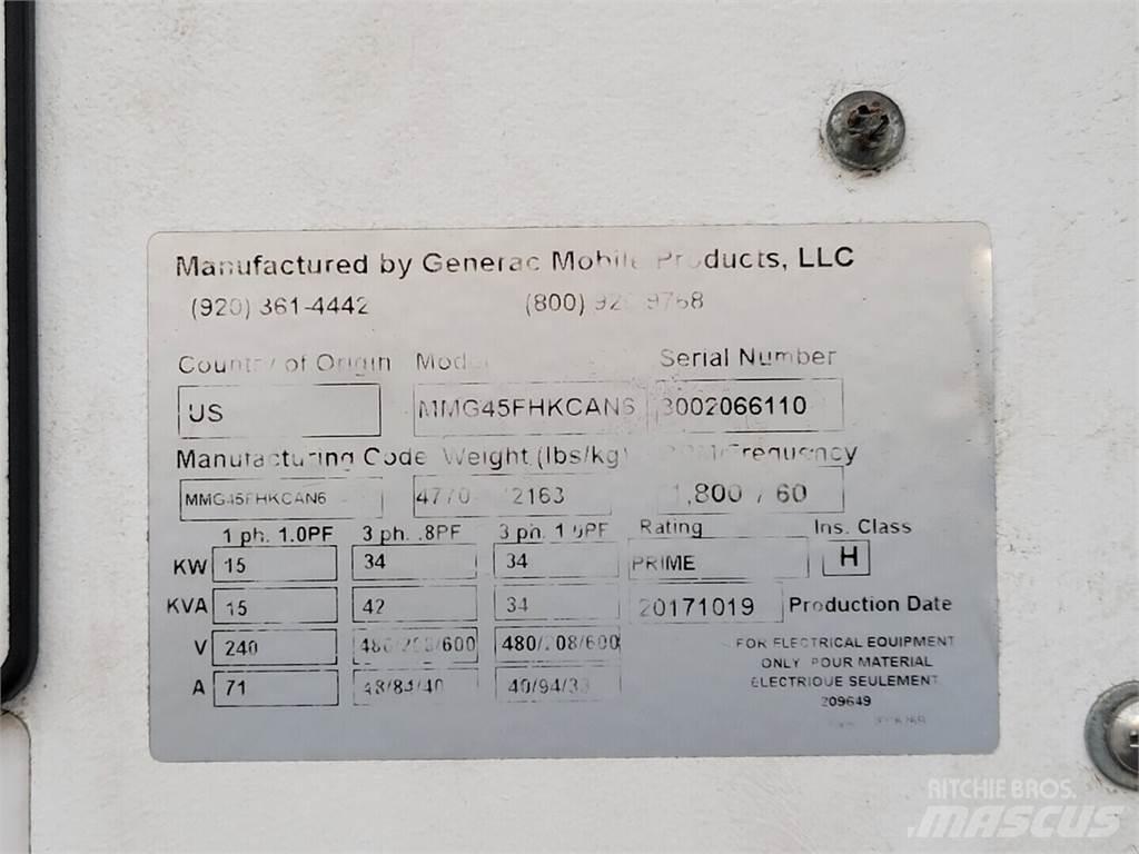 Generac MMG45FHKCAN6 디젤 발전기