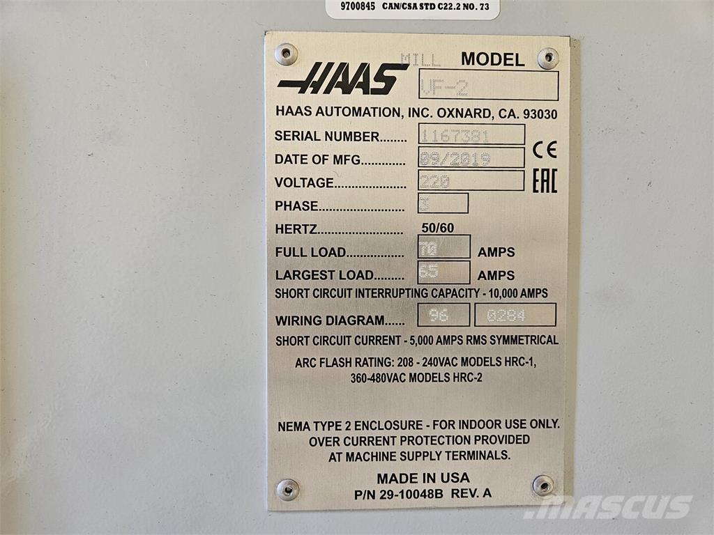 Haas VF-2 건설 장비 - 기타