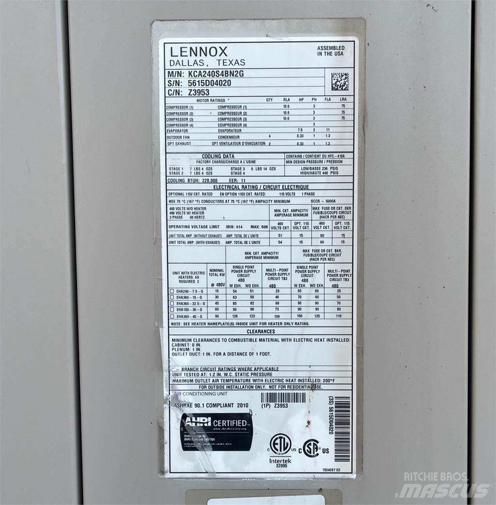  LENNOX KCA240S4BN2G 가열 및 해동 장비