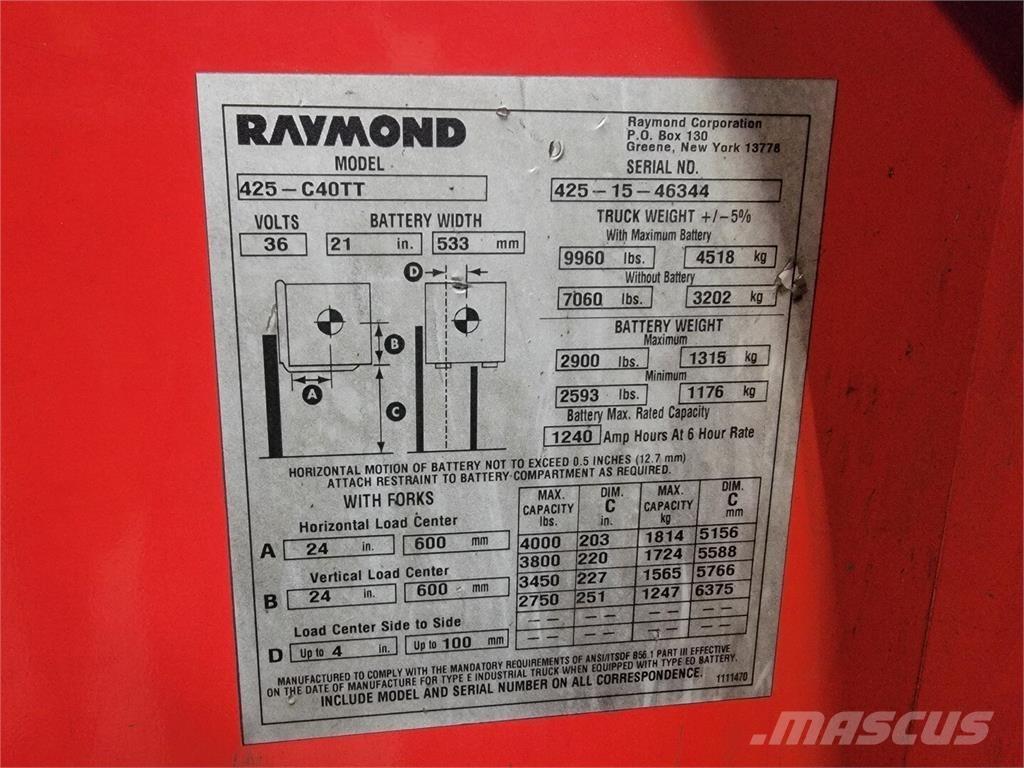 Raymond 425-C40TT 건설 장비 - 기타