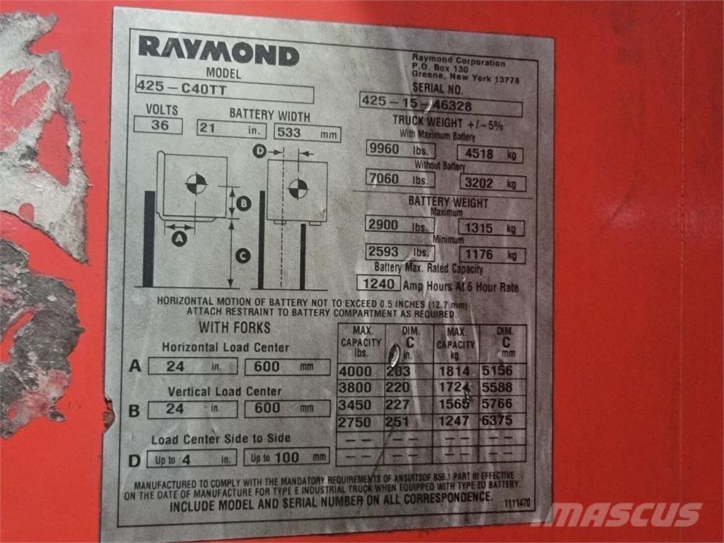 Raymond 425-C40TT 건설 장비 - 기타