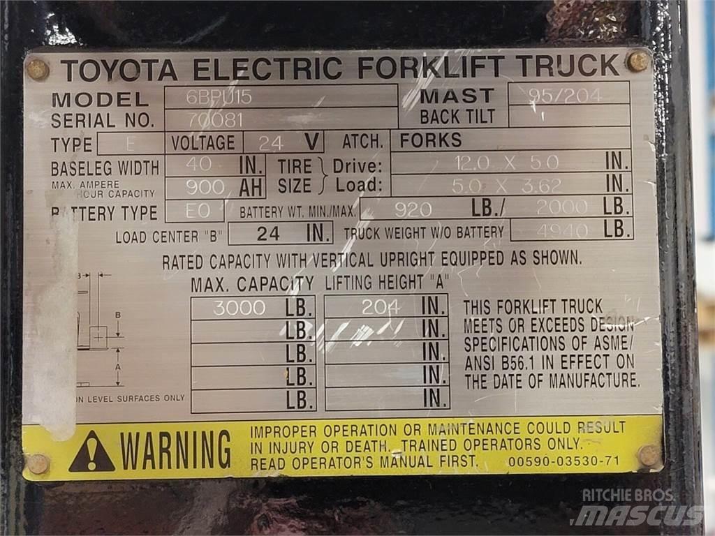 Toyota 6BPU15 건설 장비 - 기타