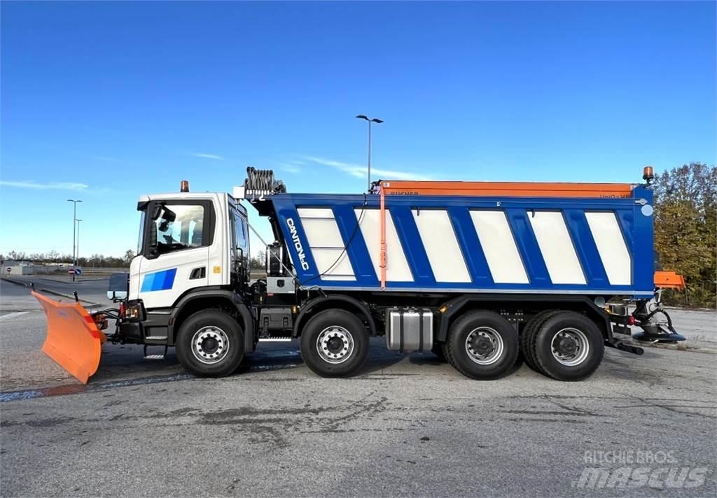 Scania P500 XT 8X4 제설 블레이드 및 제설기