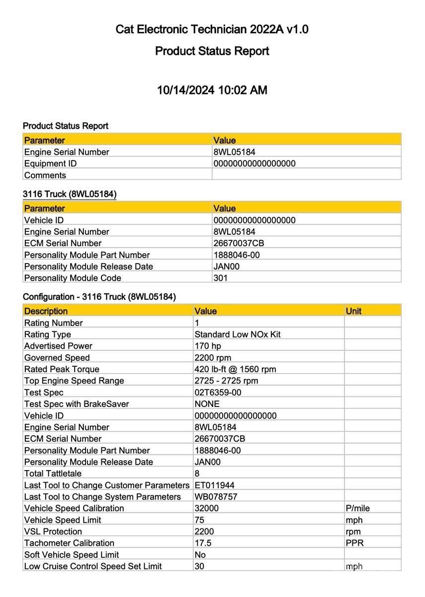 CAT 3116 일렉트로닉스