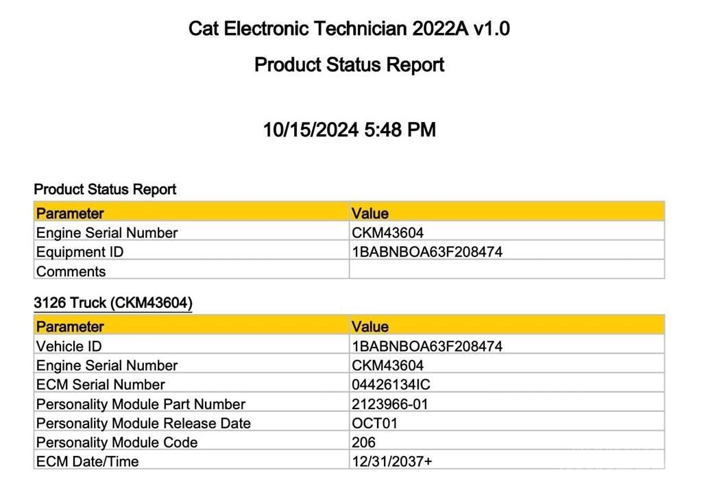 CAT 3126 일렉트로닉스