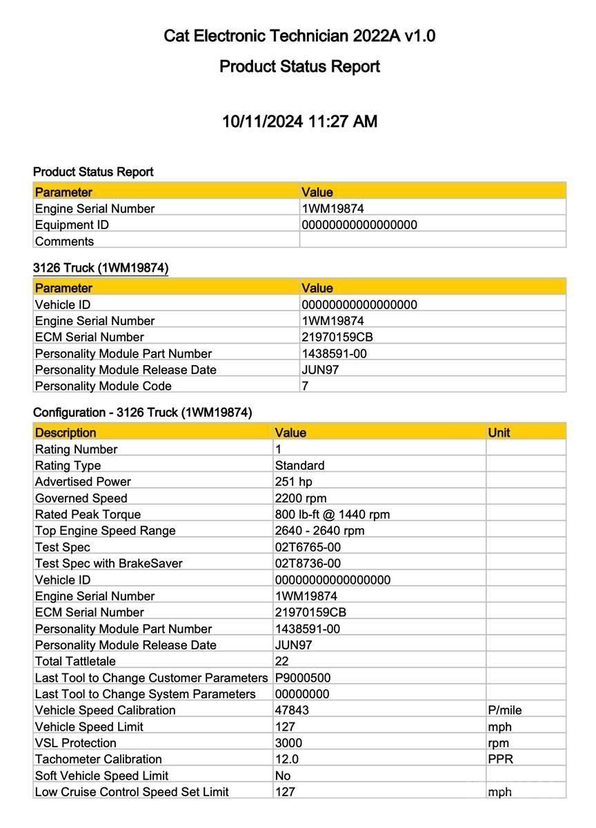 CAT 3126 일렉트로닉스