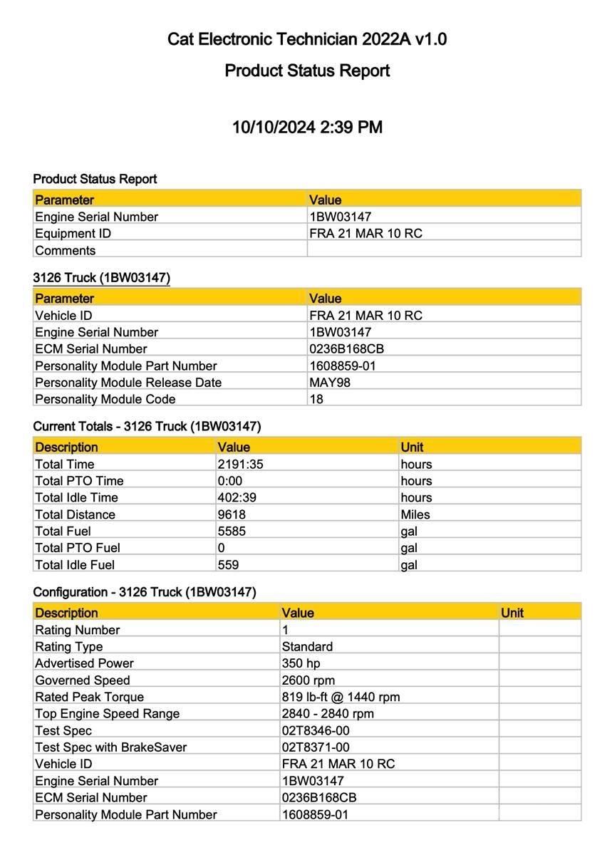 CAT 3126 일렉트로닉스