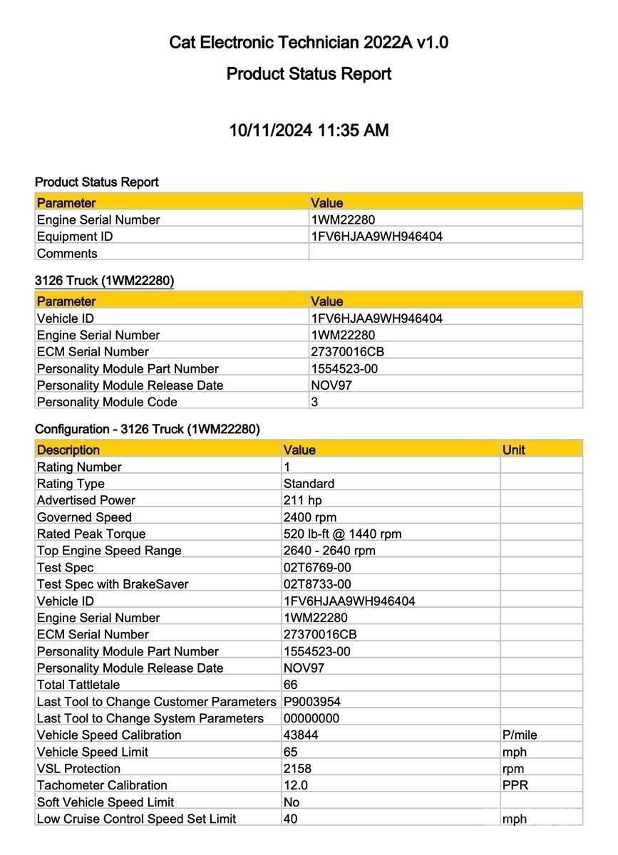 CAT 3126 일렉트로닉스