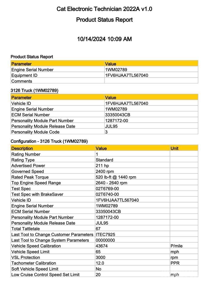 CAT 3126 일렉트로닉스
