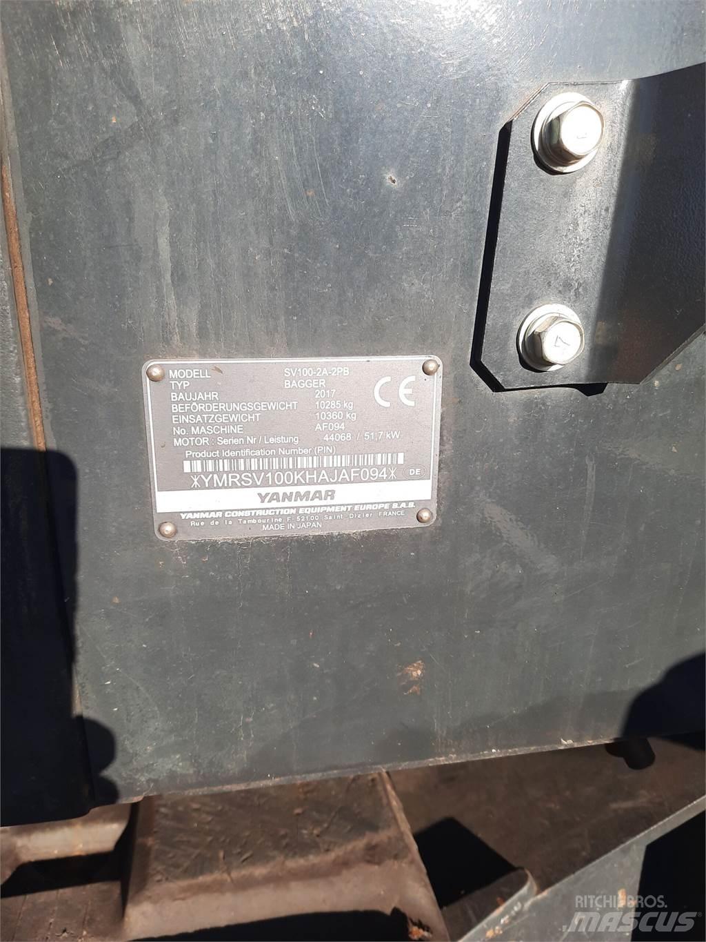 Yanmar SV 100-2PB 대형 굴삭기 29톤 이상