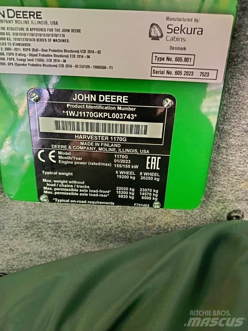 John Deere 1170G 원목 하베스터