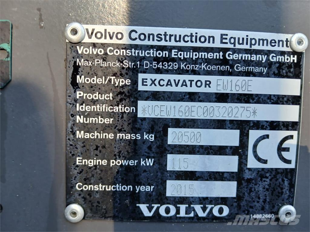 Volvo EW 160 E  휠 굴삭기