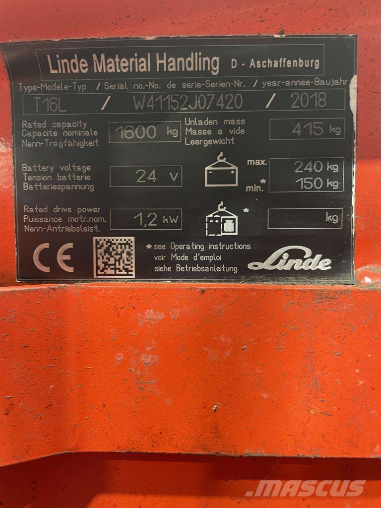 Linde T16L-1152 경량 리프터