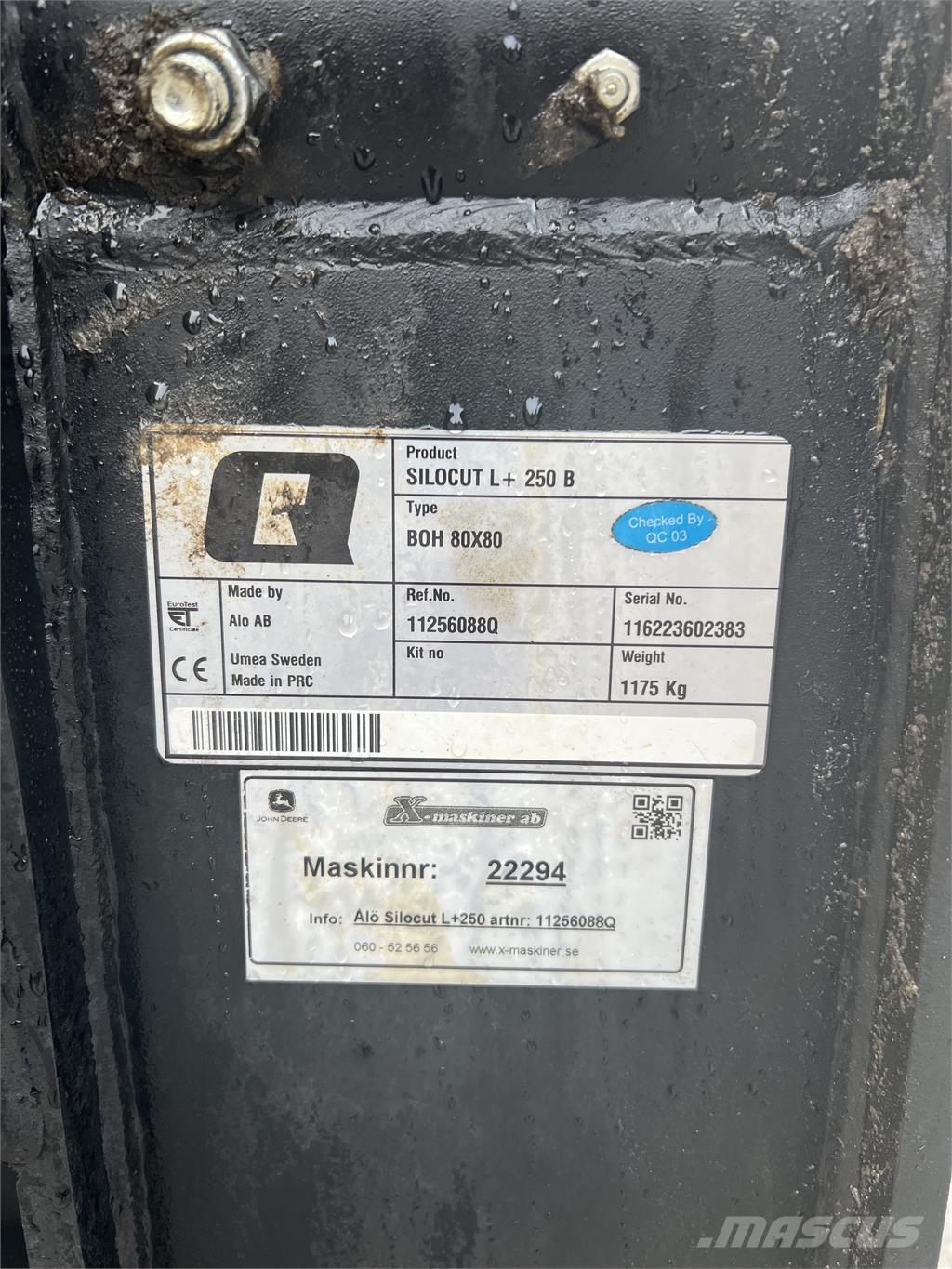 Ålö Silocut L+ 250 기타 어태치먼트 및 부속품