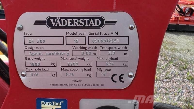 Väderstad Cultus 300 기타 경작 기계 및 부속품