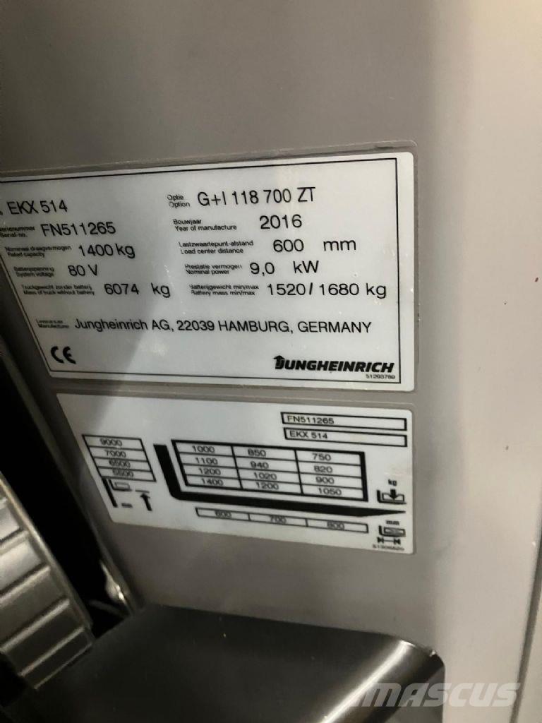 Jungheinrich EKX 514 하이 리프트 오더 피커