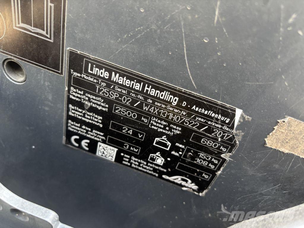 Linde T25SP-02 보행식 리치 지게차