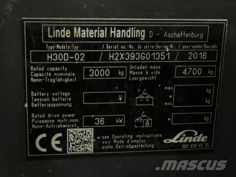 Linde H30D-02 393 디젤 지게차