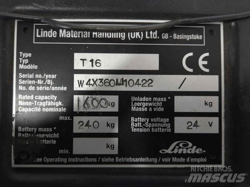 Linde T16 핸드파레트 트럭