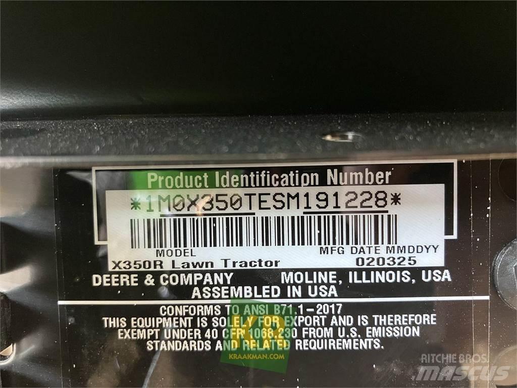 John Deere X350R 탑승형 잔디깎기