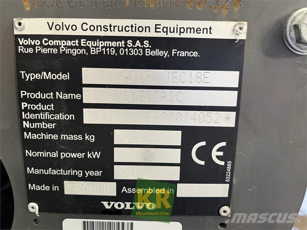 Volvo EC18E 대형 굴삭기 29톤 이상