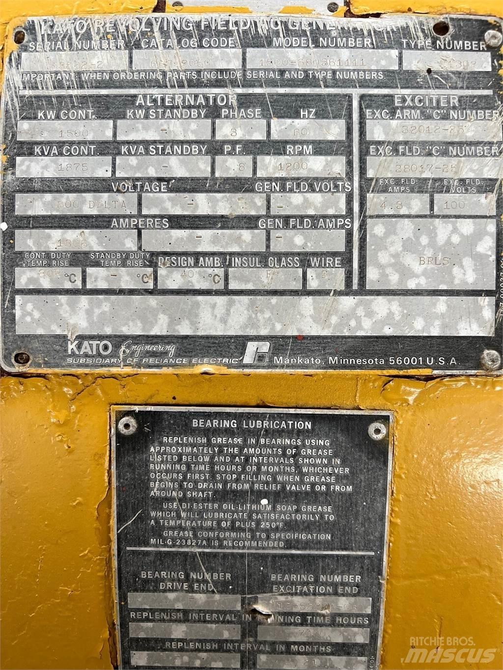 Kato 1500kW 기타 발전기
