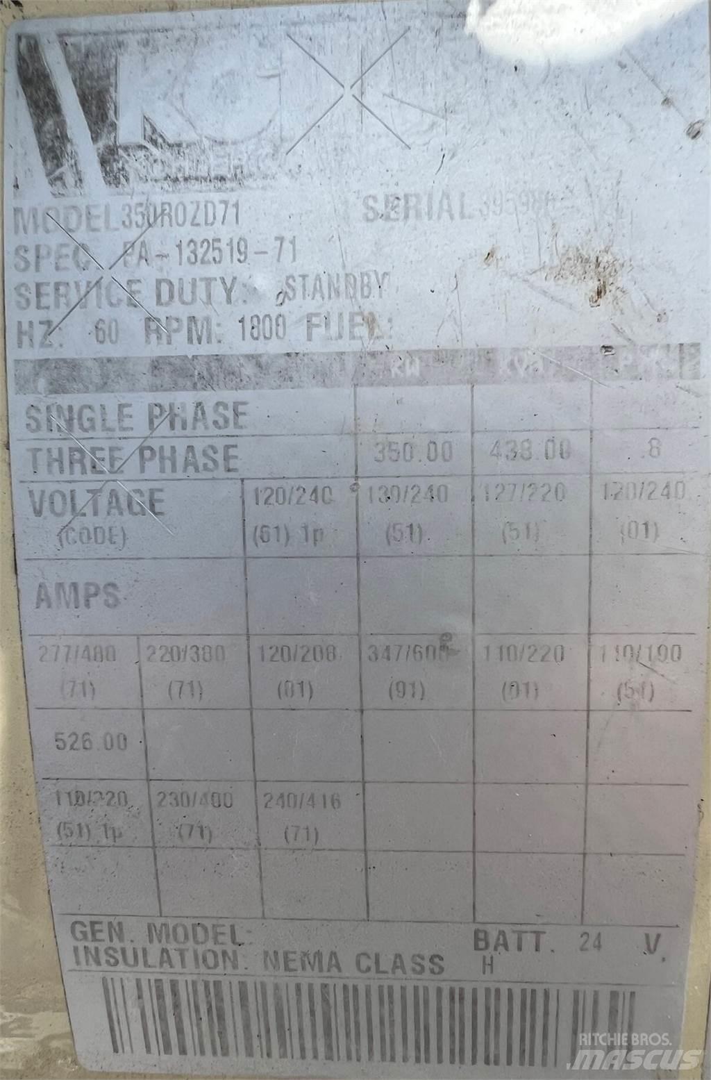 Kohler 350kW 기타 발전기