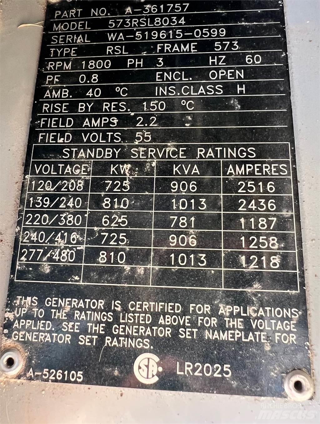 Marathon 810kW 기타 발전기