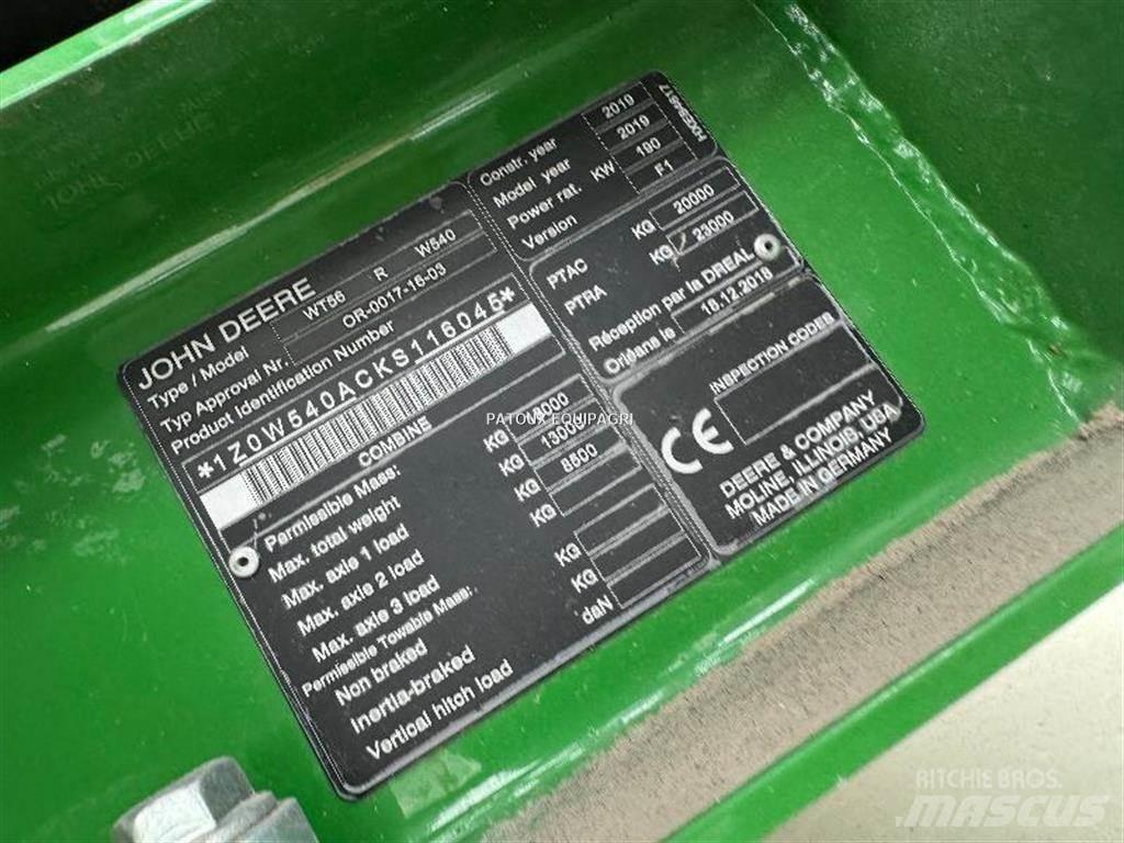 John Deere W540 콤바인 수확기